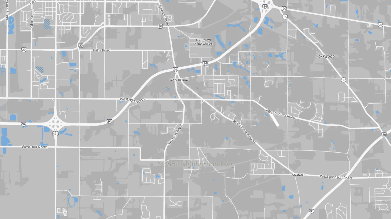 Transit Grade map of Waterford, IN