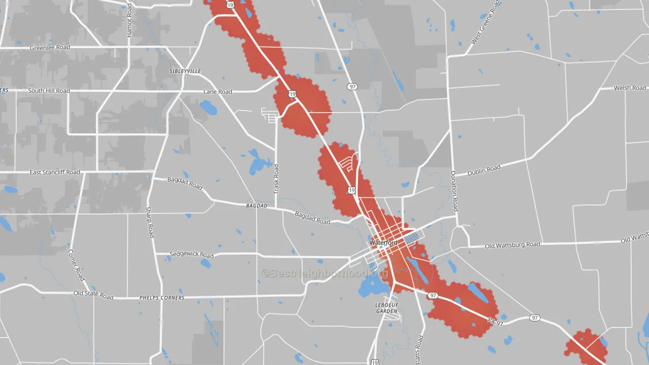 Transit Grade map of Waterford, PA