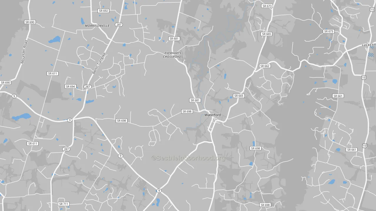 Transit Grade map of Waterford, VA