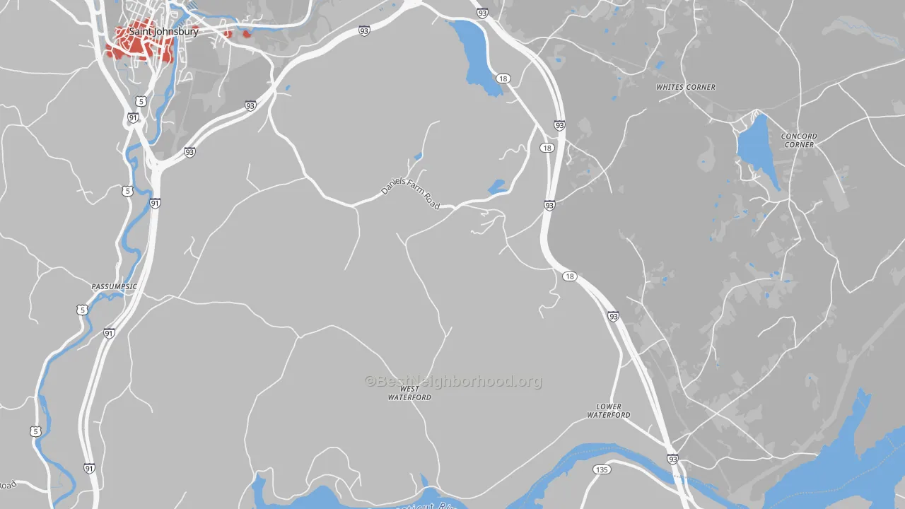 Transit Grade map of Waterford, VT