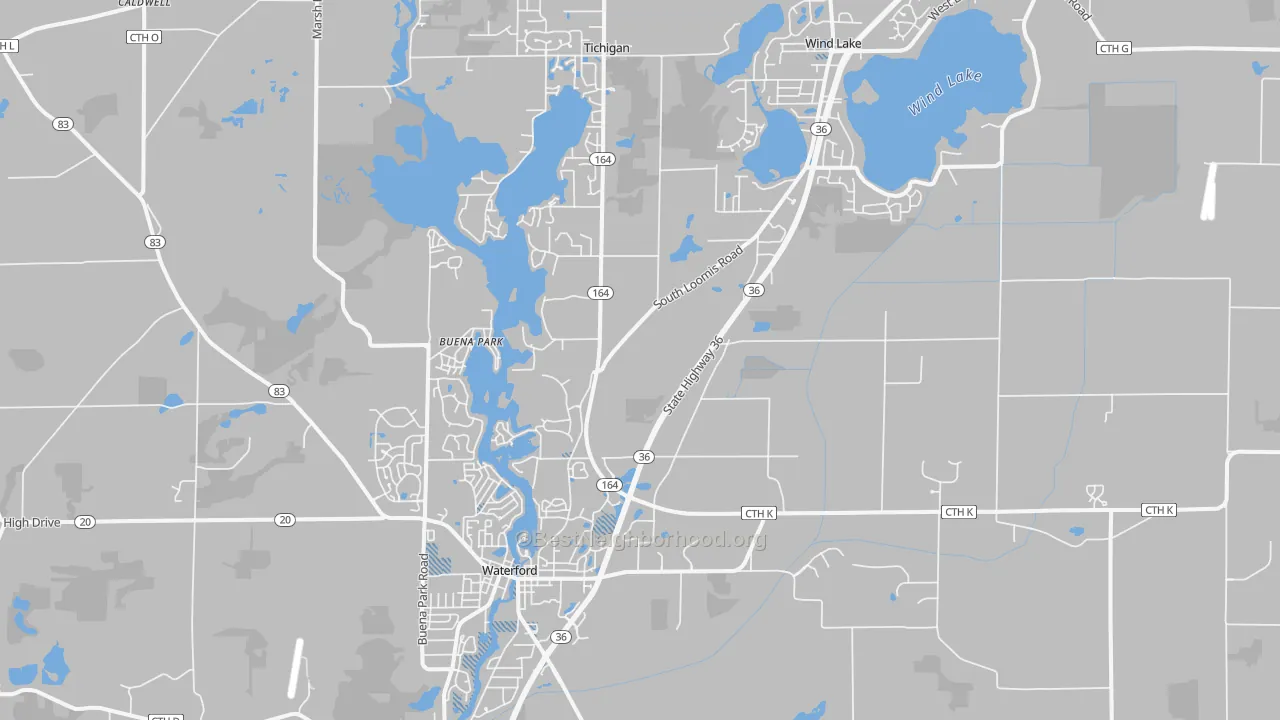 Transit Grade map of Waterford, WI