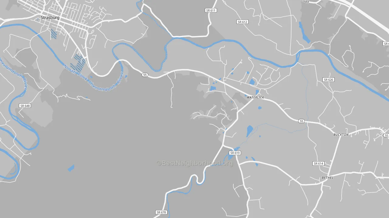 Transit Grade map of Waterlick, VA