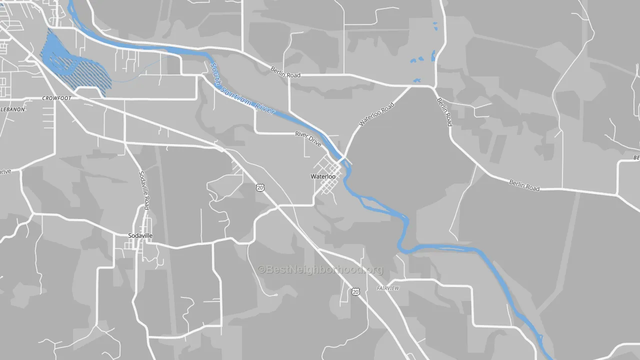 Transit Grade map of Waterloo, OR