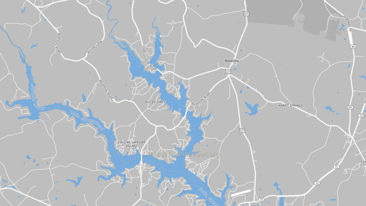 Transit Grade map of Waterloo, SC