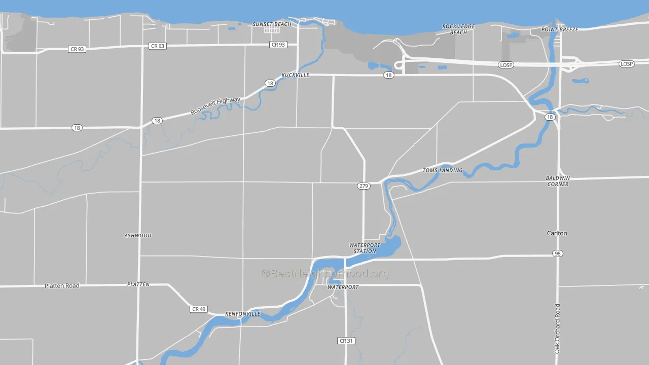 Transit Grade map of Waterport, NY