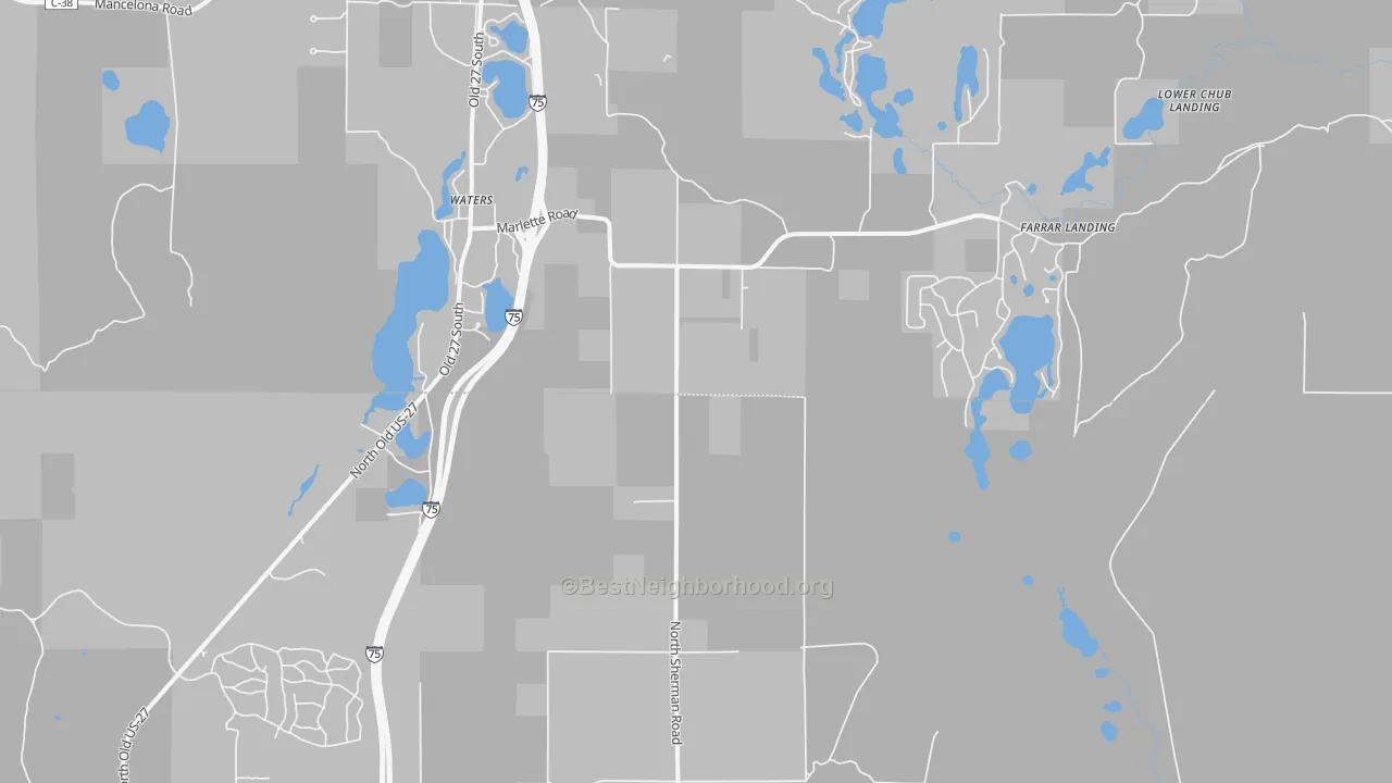 Transit Grade map of Waters, MI