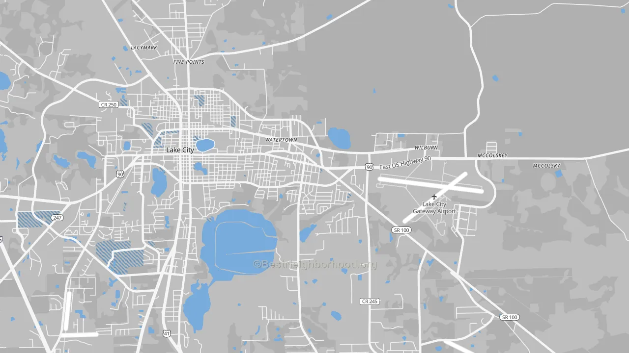 Transit Grade map of Watertown, FL