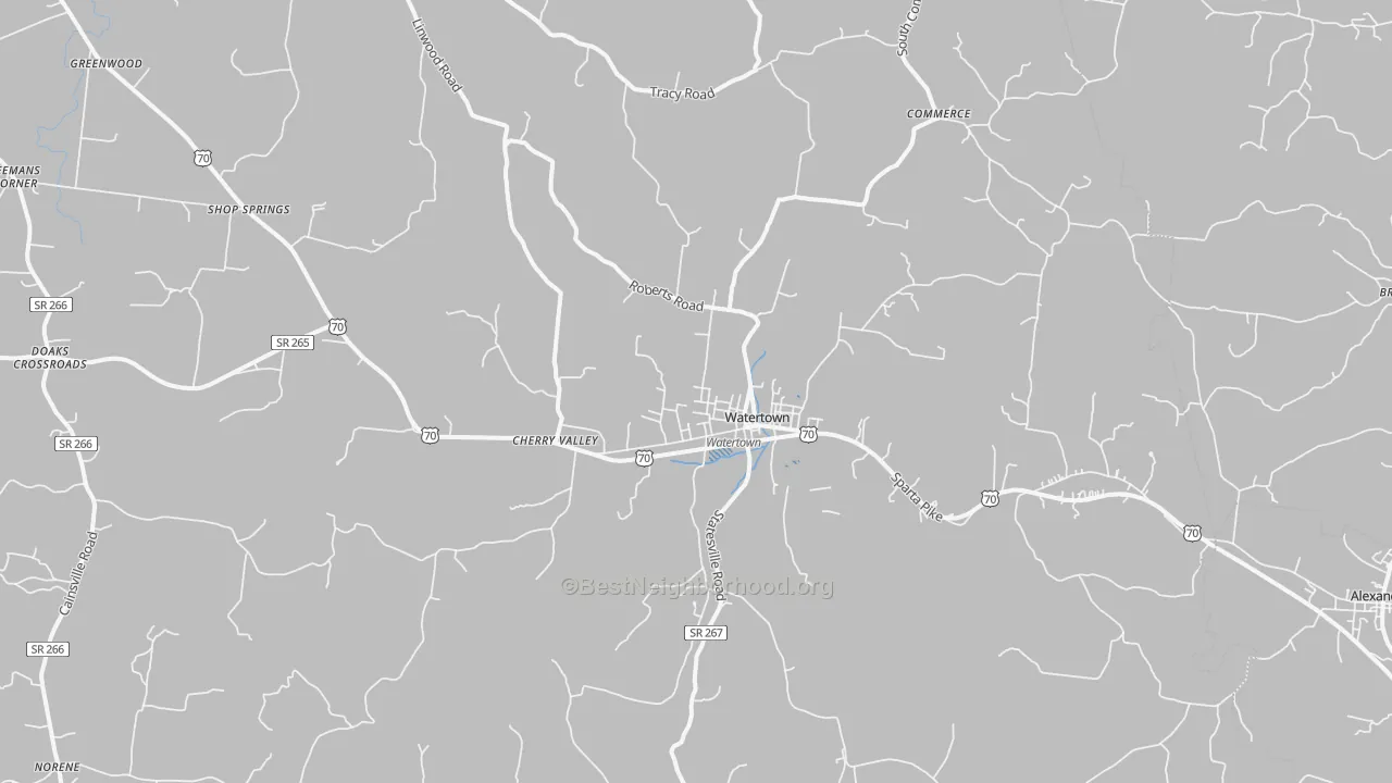 Transit Grade map of Watertown, TN
