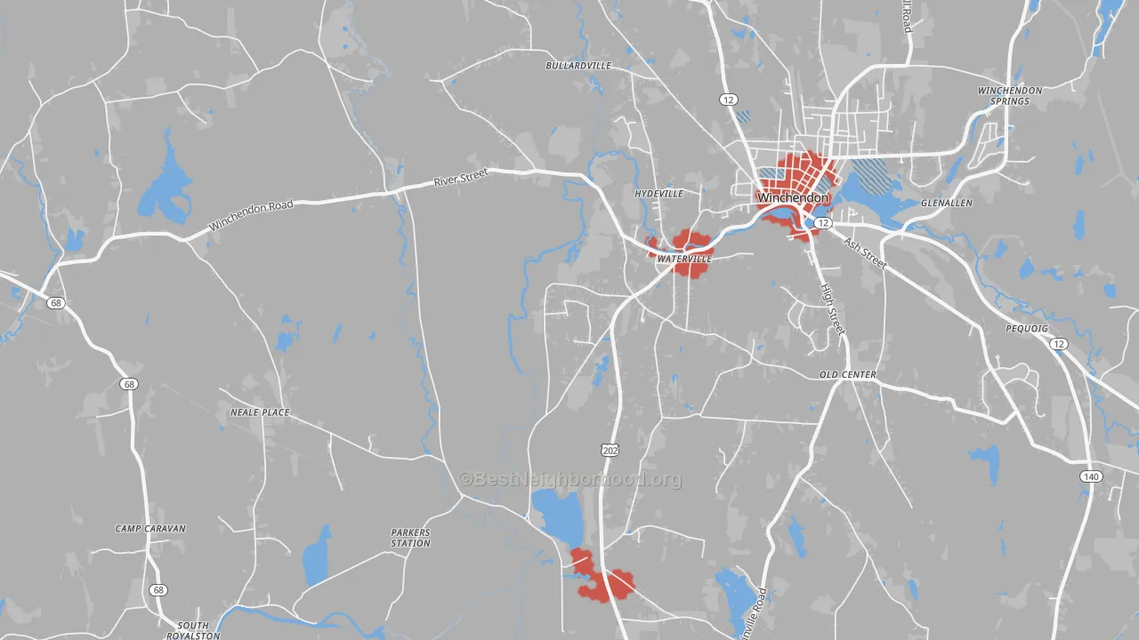 Transit Grade map of Waterville, MA