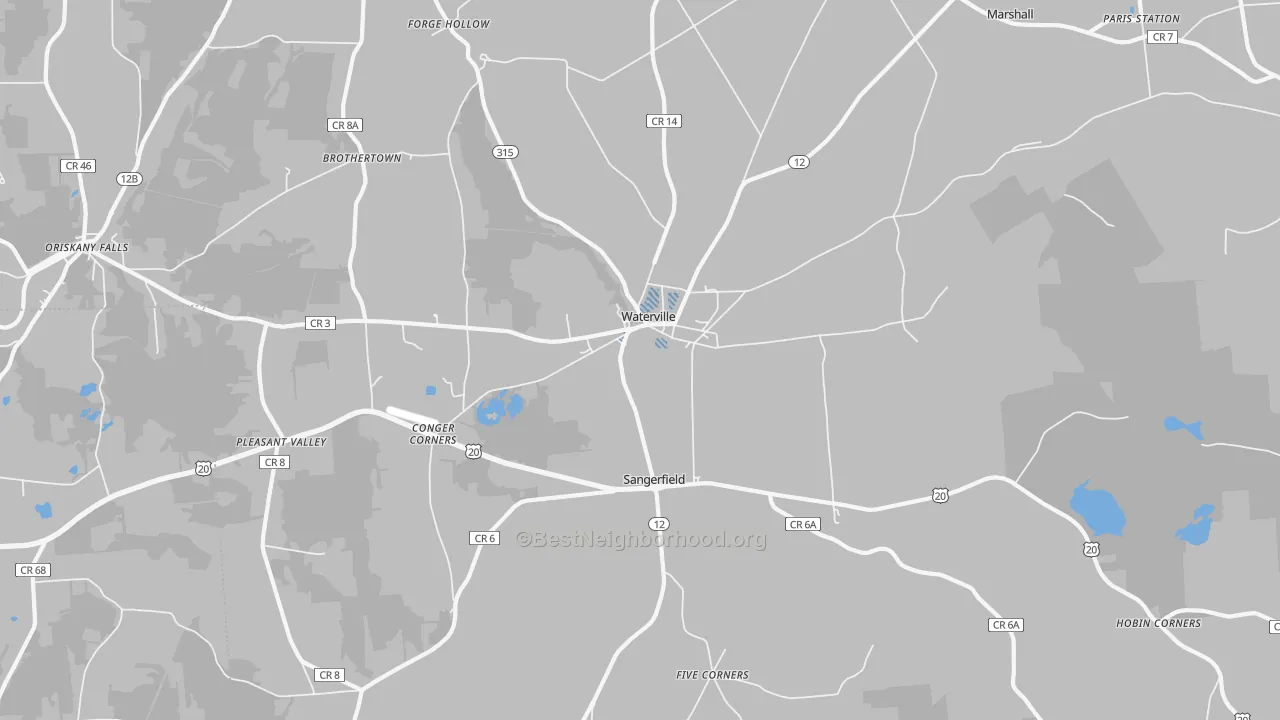 Transit Grade map of Waterville, NY