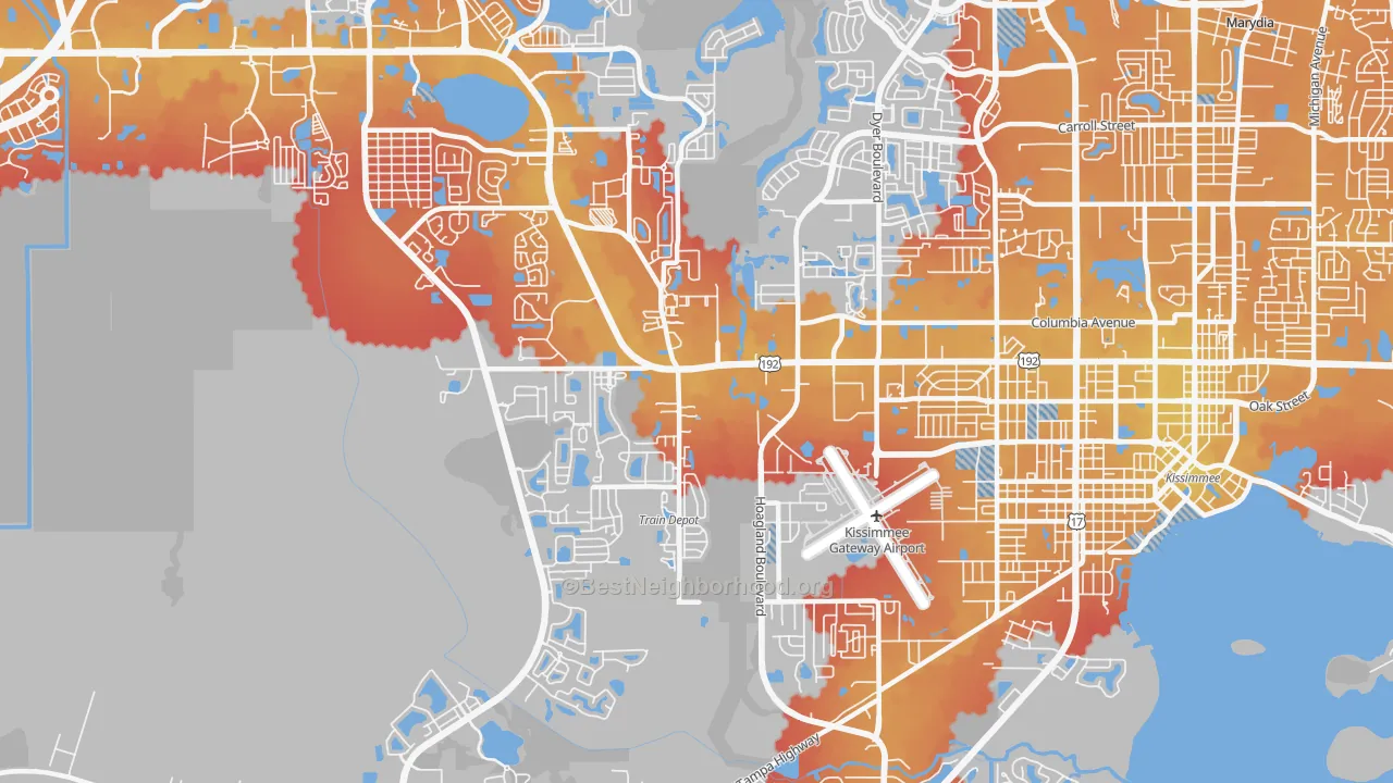 Transit Grade map of Waterway Village, Kissimmee, FL