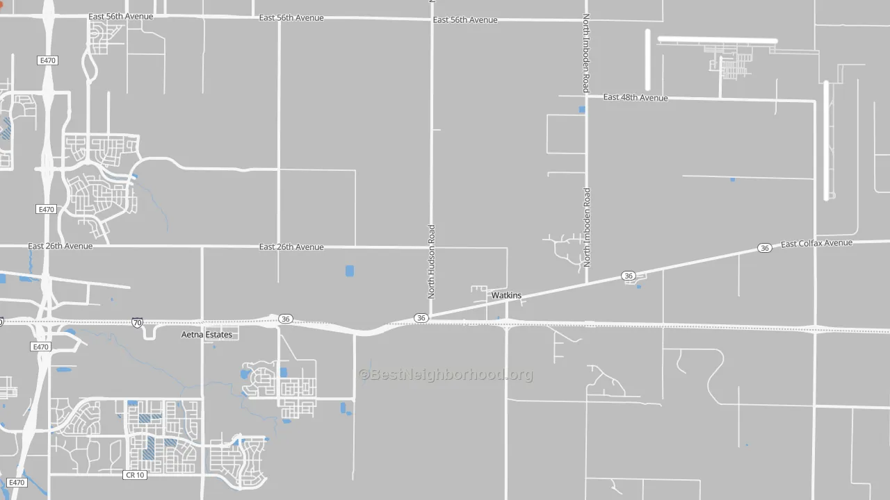 Transit Grade map of Watkins, CO