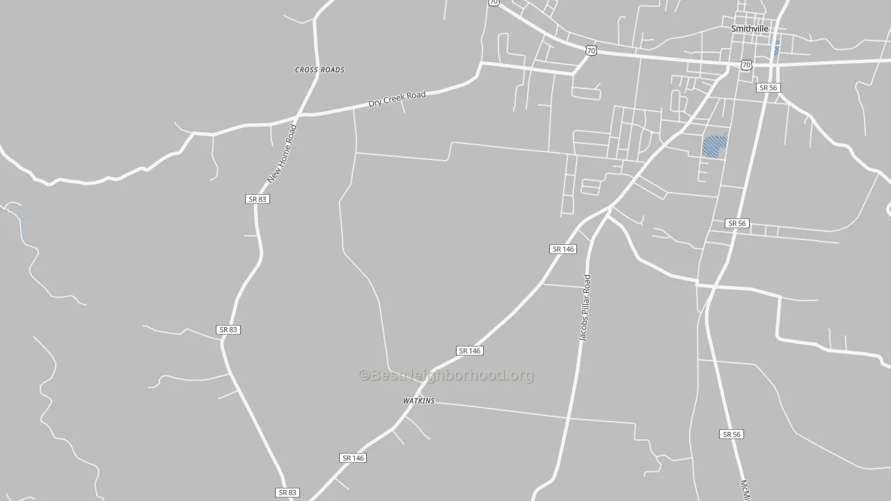 Transit Grade map of Watkins, TN