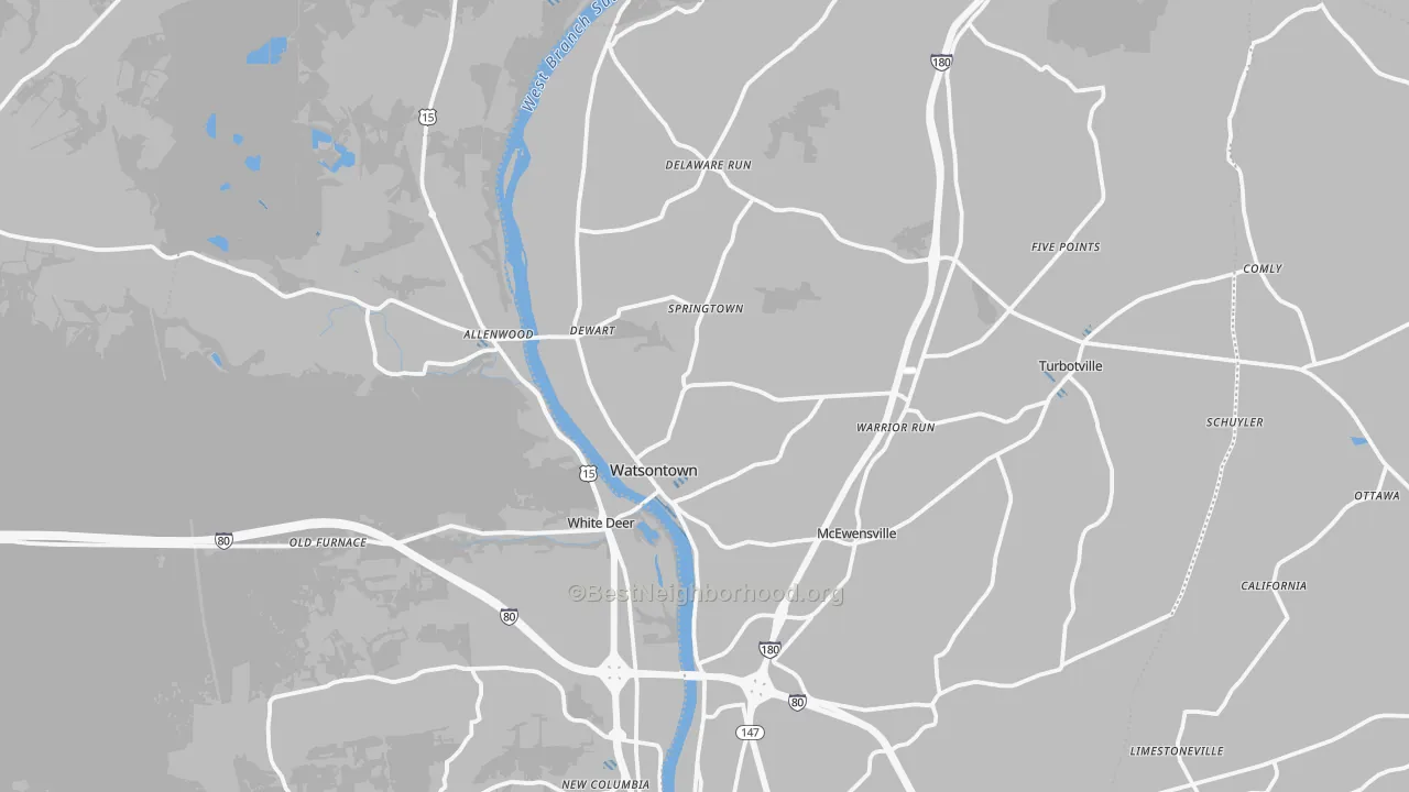 Transit Grade map of Watsontown, PA