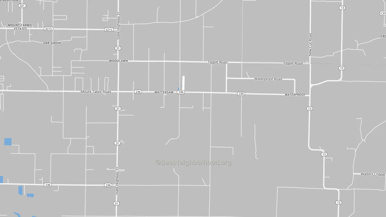 Transit Grade map of Wattensaw, AR