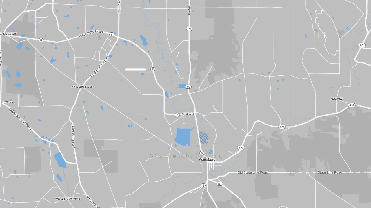 Transit Grade map of Wattsburg, PA