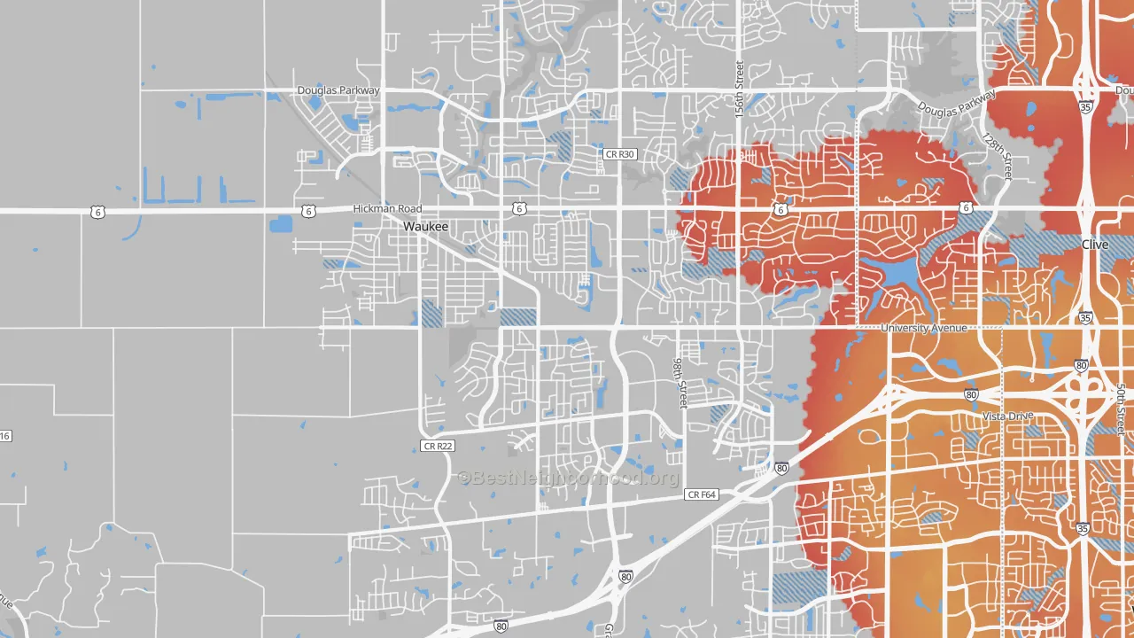 Transit Grade map of Waukee, IA
