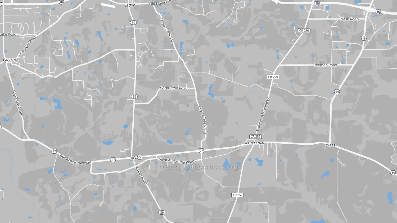 Transit Grade map of Waukeenah, FL