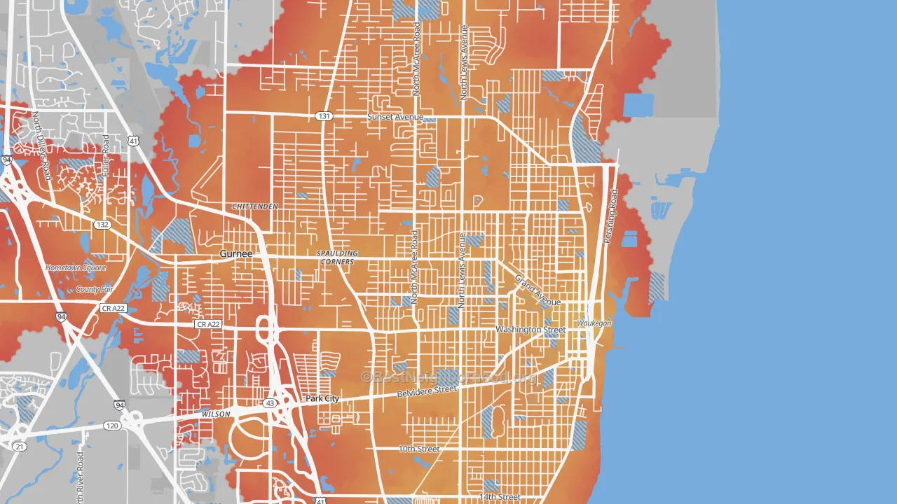 Transit Grade map of Waukegan, IL