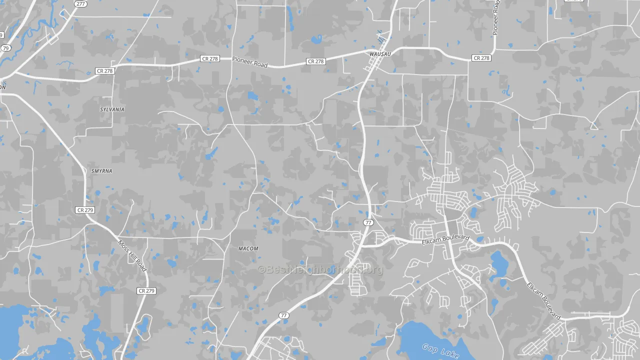 Transit Grade map of Wausau, FL