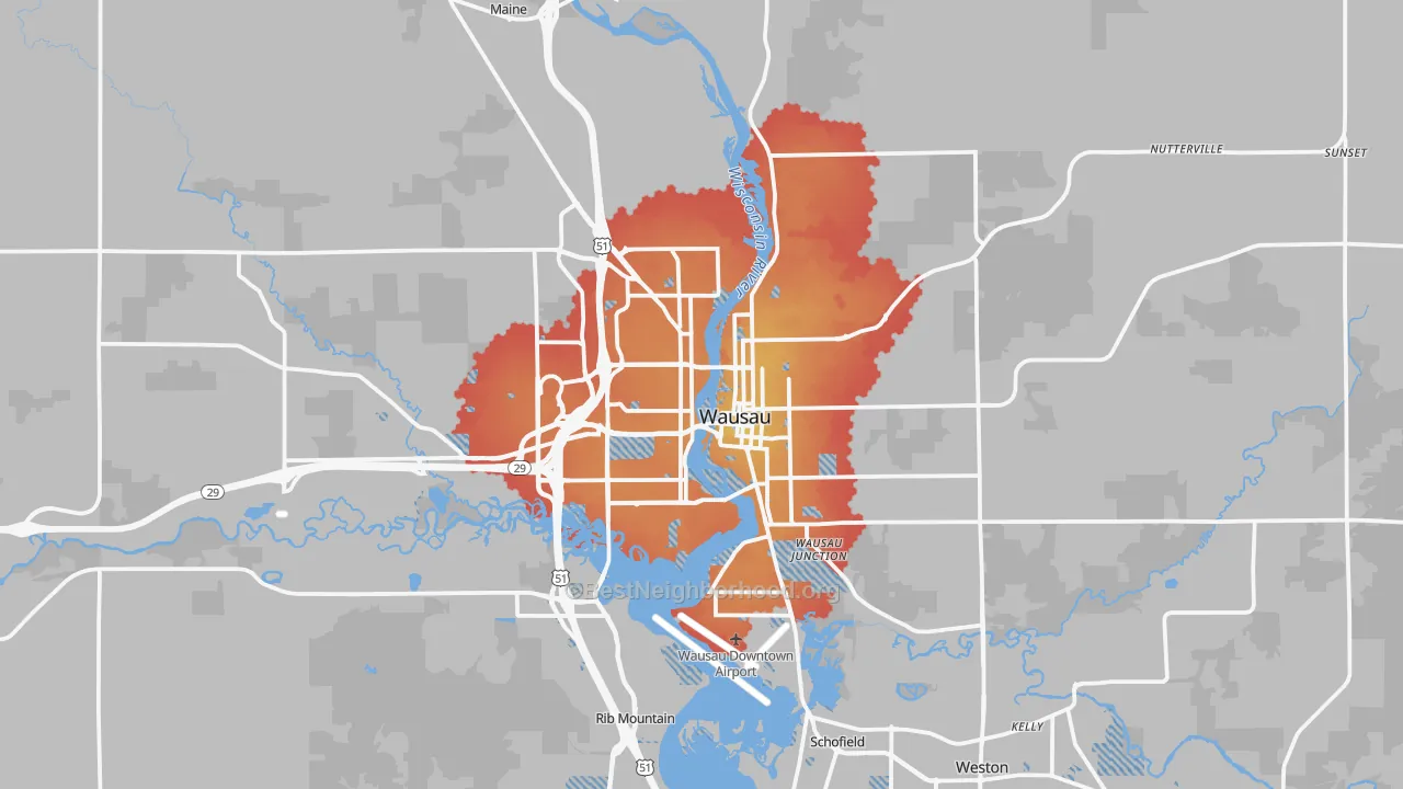 Transit Grade map of Wausau, WI