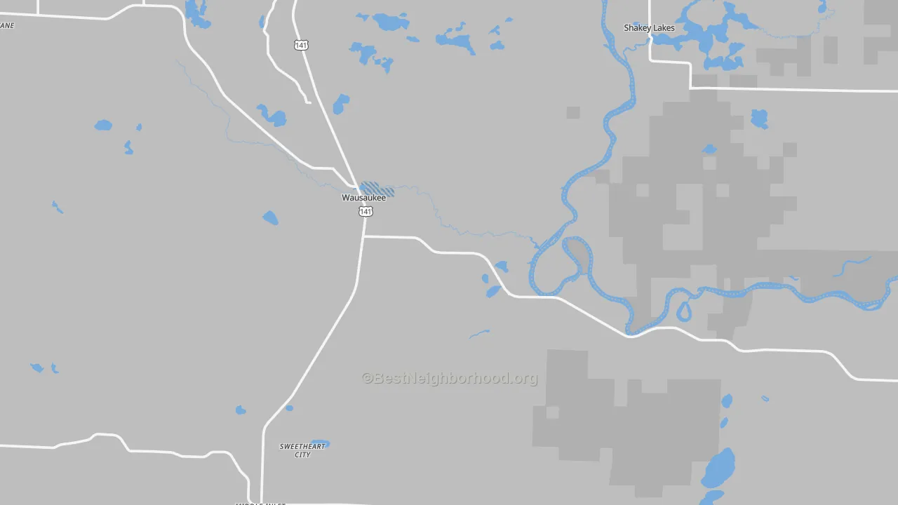 Transit Grade map of Wausaukee, WI