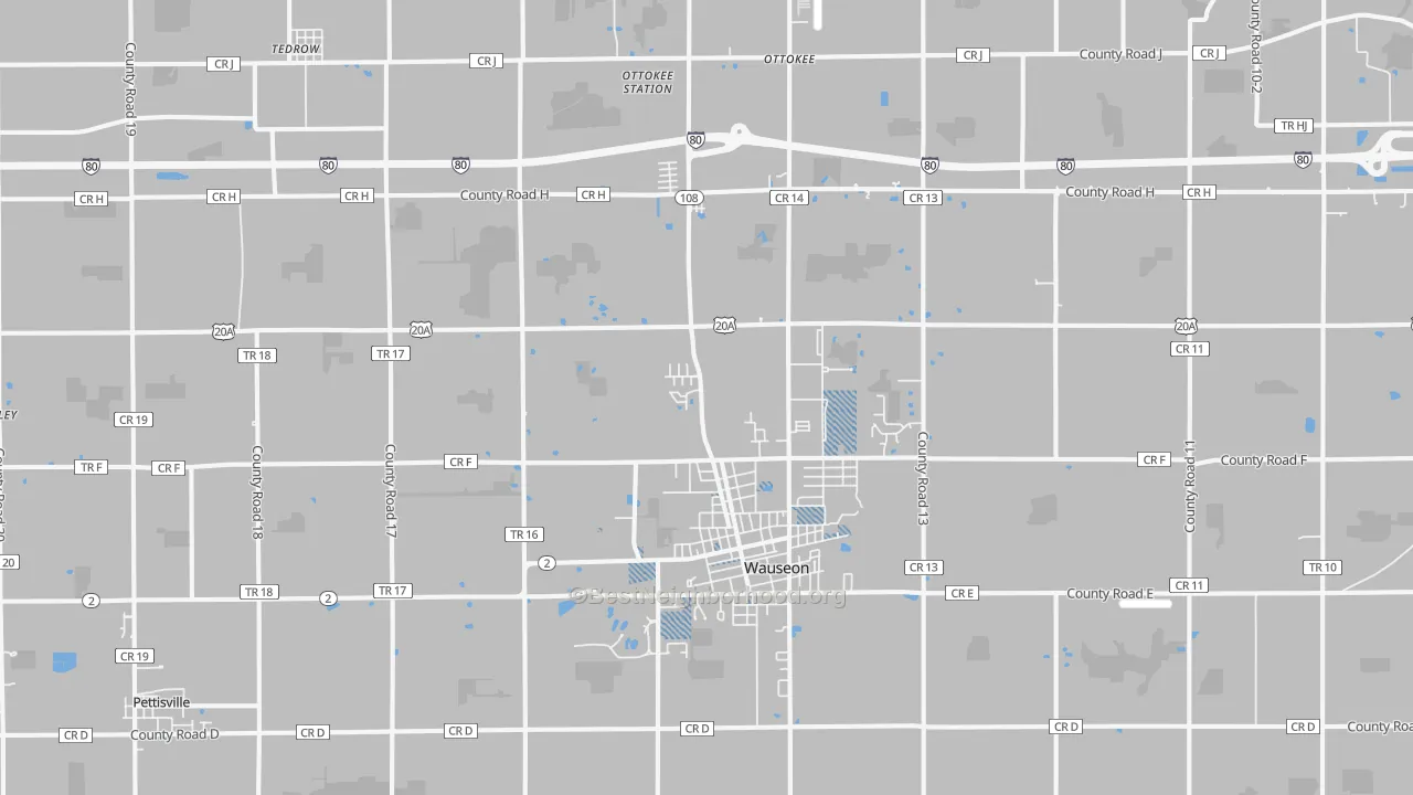 Transit Grade map of Wauseon, OH