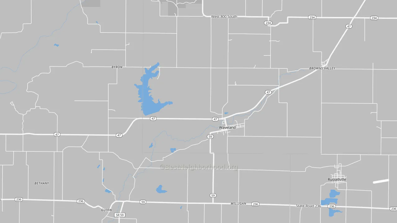Transit Grade map of Waveland, IN