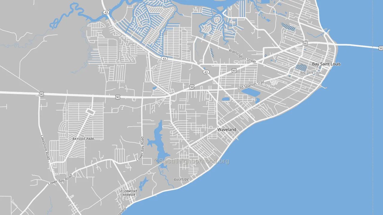 Transit Grade map of Waveland, MS