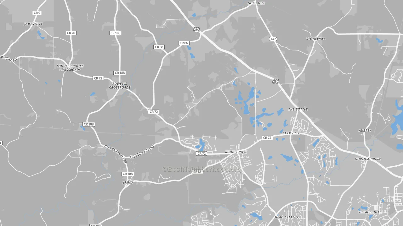 Transit Grade map of Waverly, AL