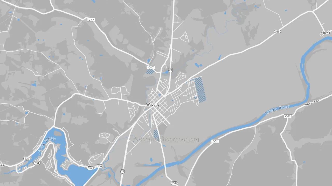 Transit Grade map of Waverly City, OH