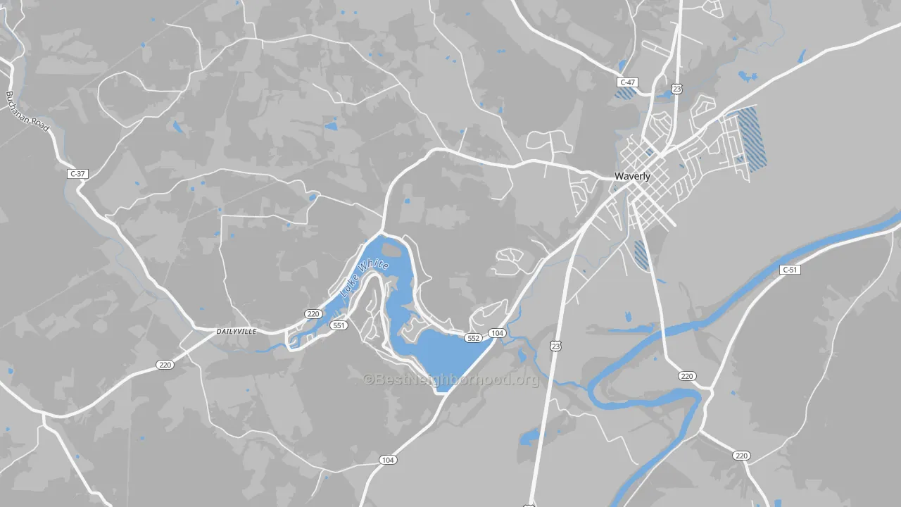 Transit Grade map of Waverly Gables, OH
