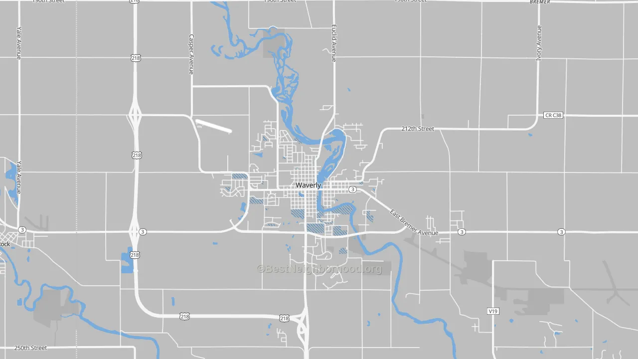 Transit Grade map of Waverly, IA