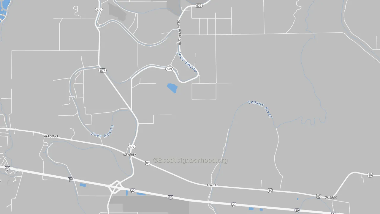Transit Grade map of Waverly, LA