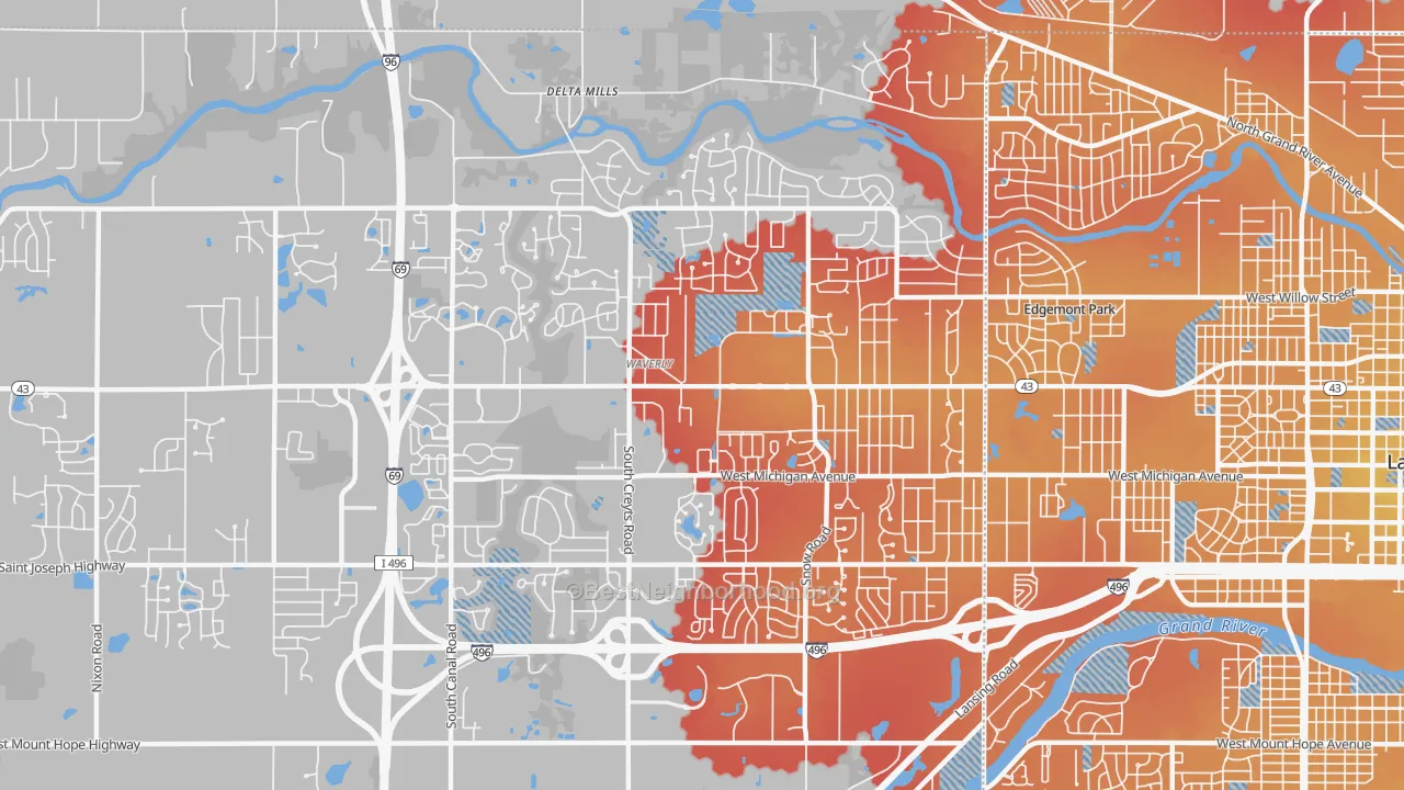 Transit Grade map of Waverly, MI
