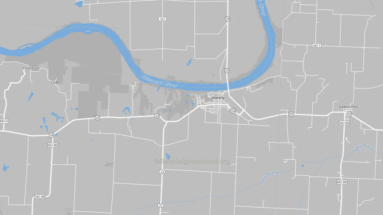 Transit Grade map of Waverly, MO