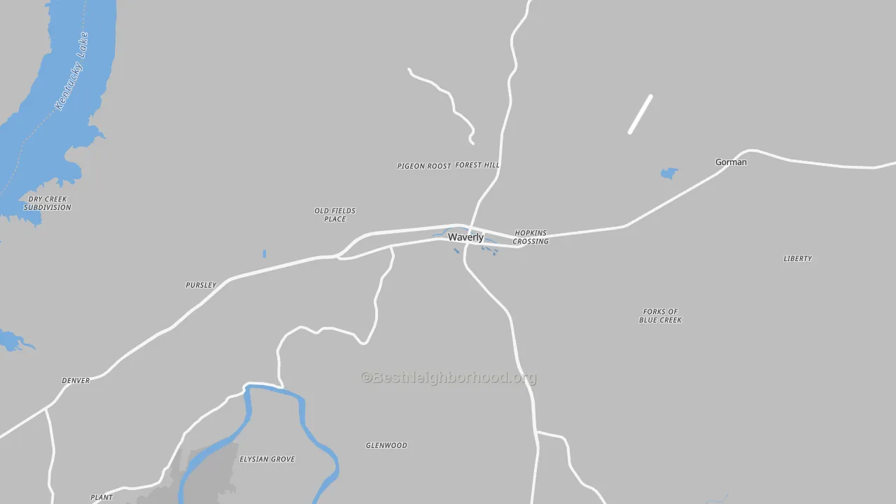 Transit Grade map of Waverly, TN