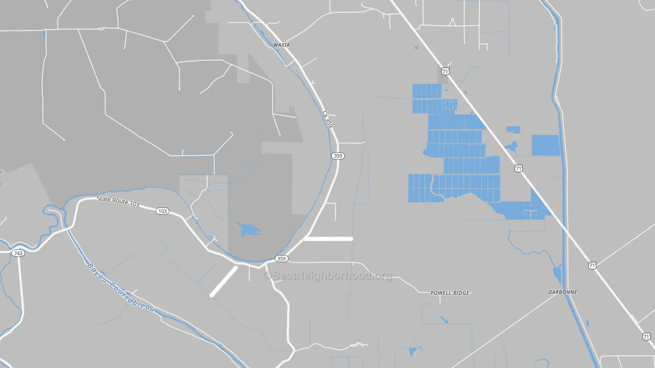 Transit Grade map of Waxia, LA