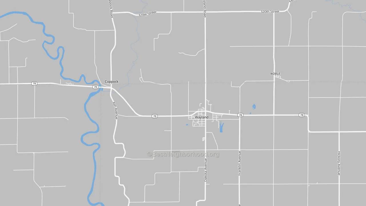 Transit Grade map of Wayland, IA