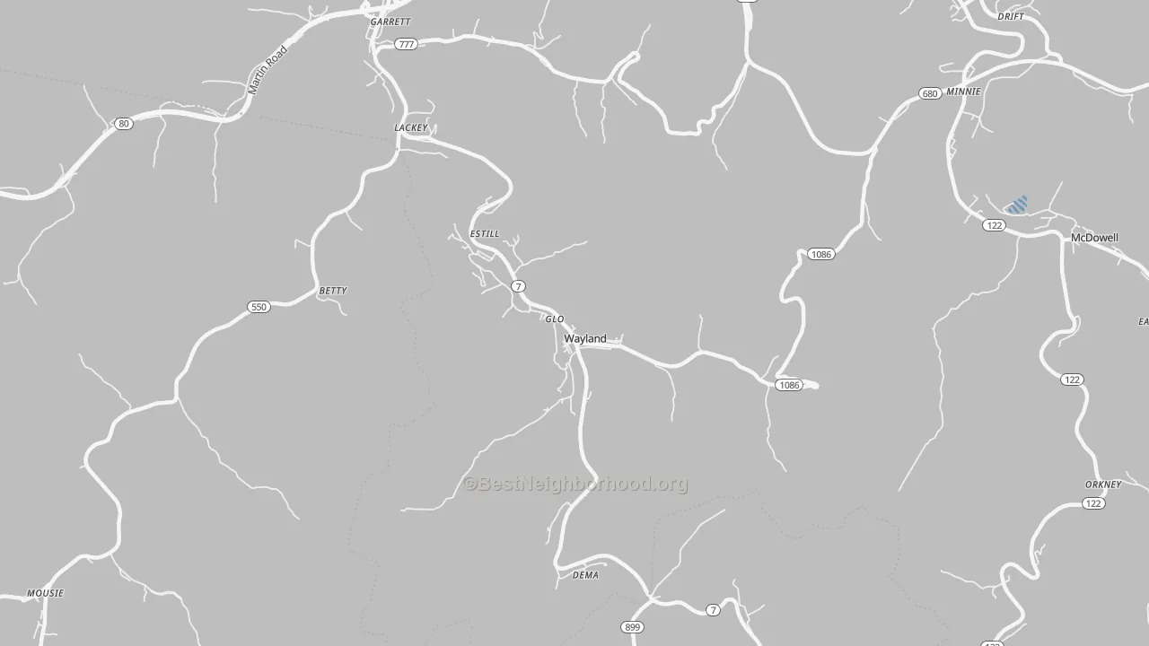 Transit Grade map of Wayland, KY
