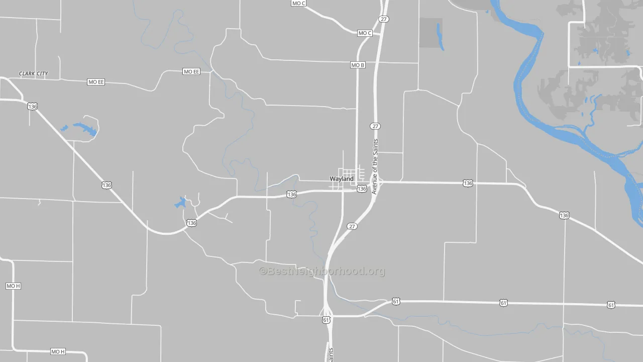 Transit Grade map of Wayland, MO