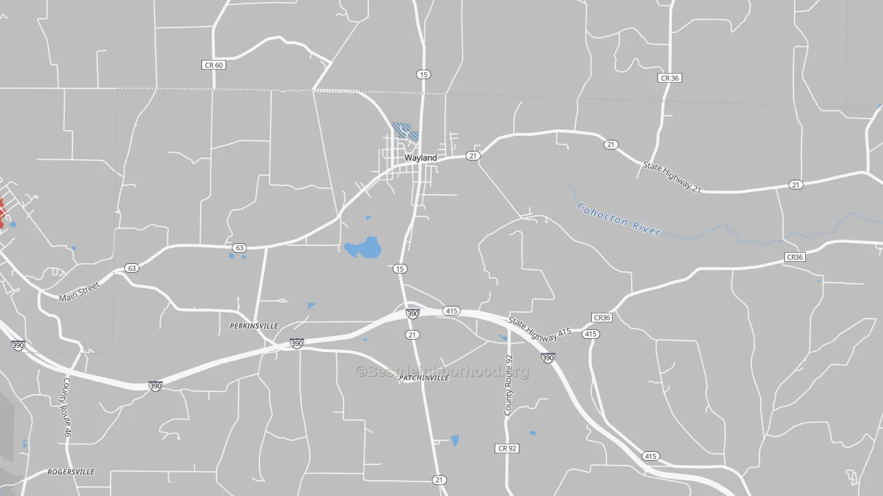 Transit Grade map of Wayland, NY