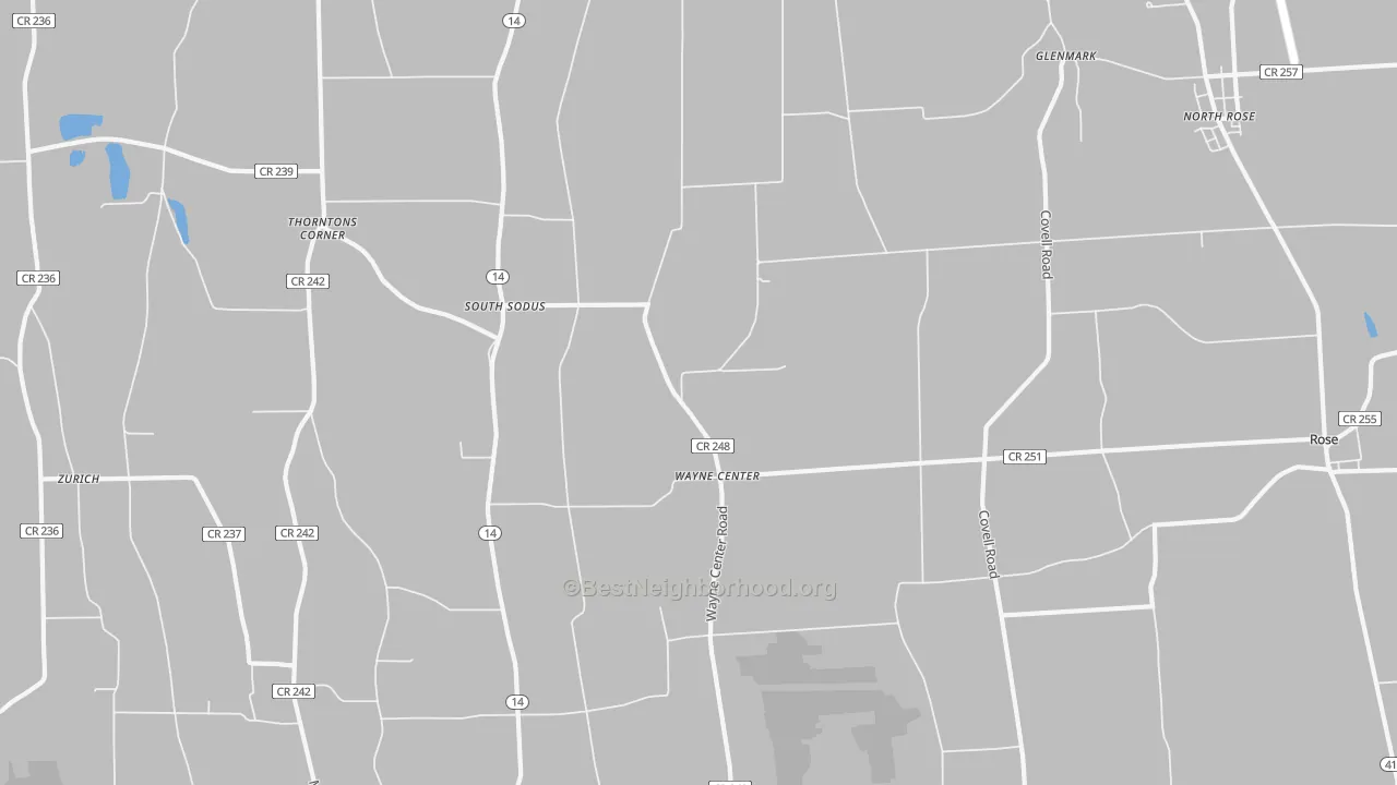 Transit Grade map of Wayne Center, NY