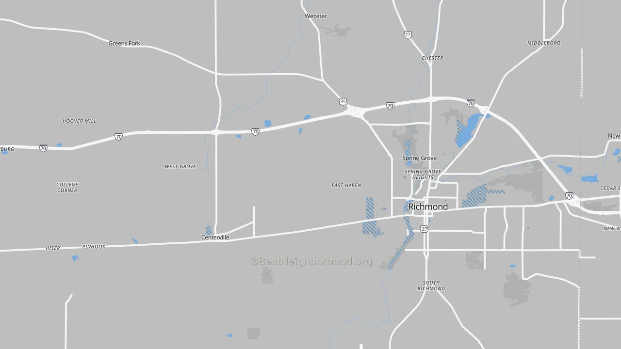 Transit Grade map of Wayne County, IN
