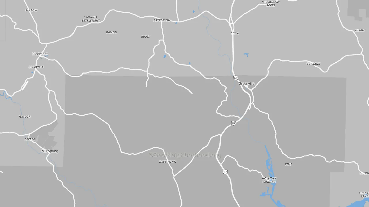 Transit Grade map of Wayne County, MO