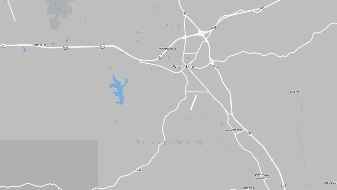 Transit Grade map of Wayne County, MS