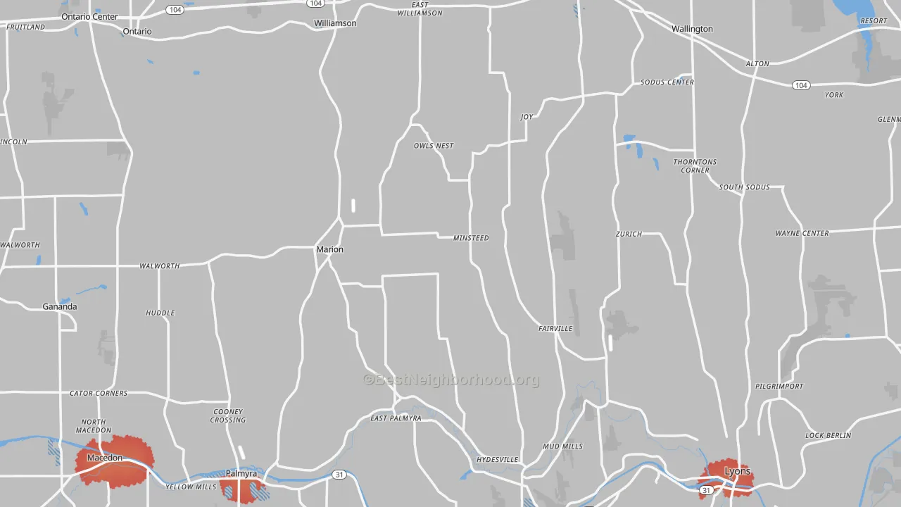 Transit Grade map of Wayne County, NY