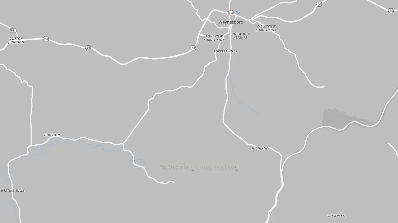 Transit Grade map of Wayne County, TN