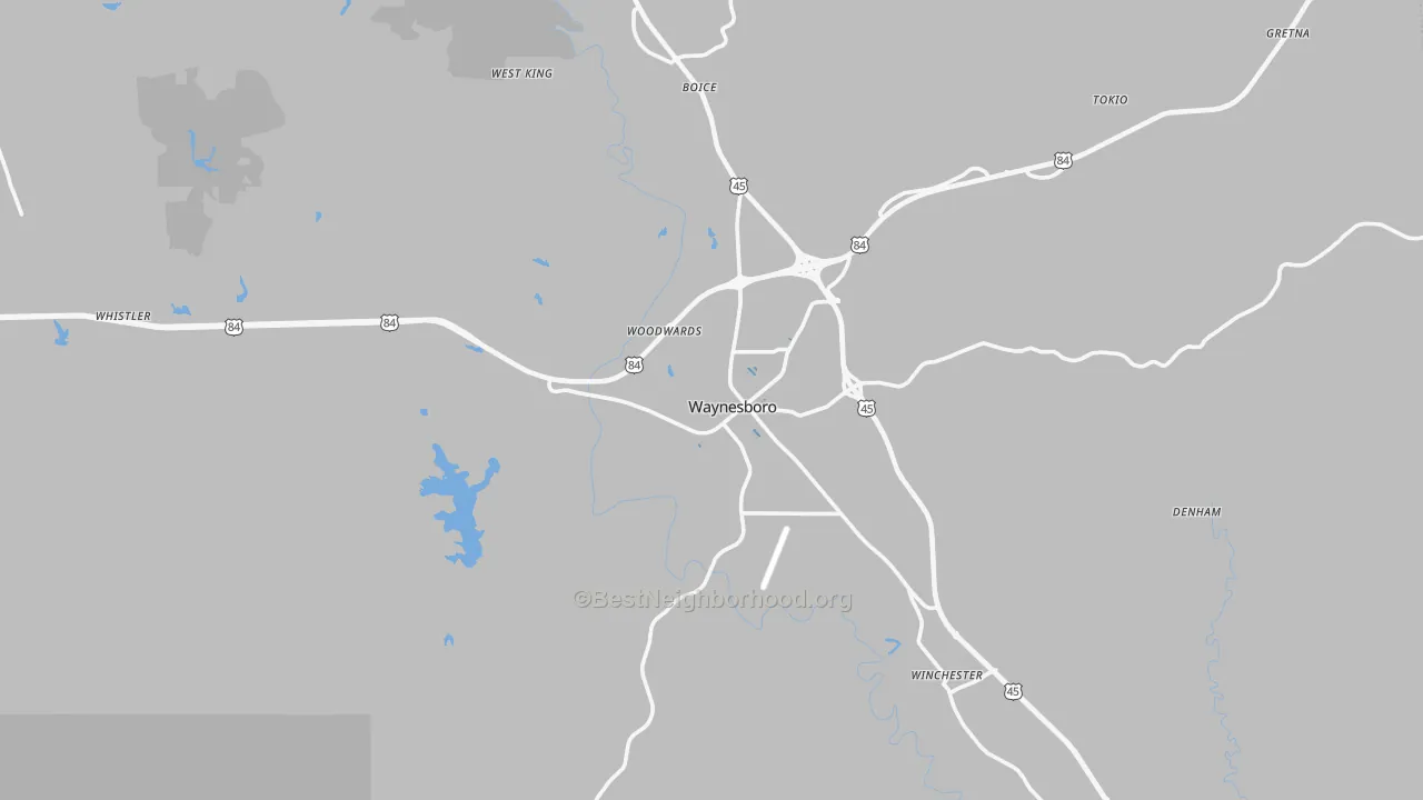 Transit Grade map of Waynesboro, MS