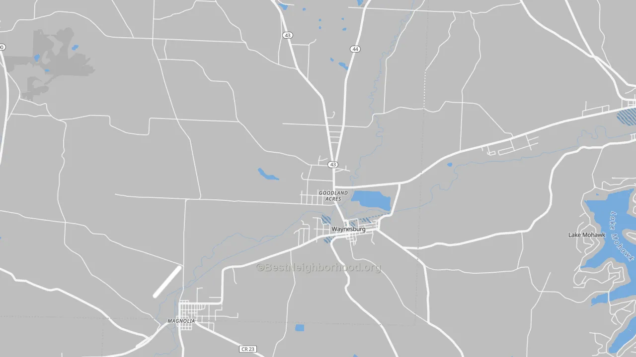 Transit Grade map of Waynesburg, OH